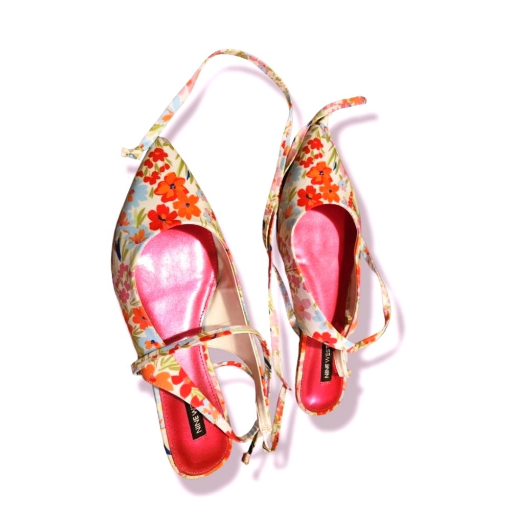 Nine West Floral Anklen Strap Sandals